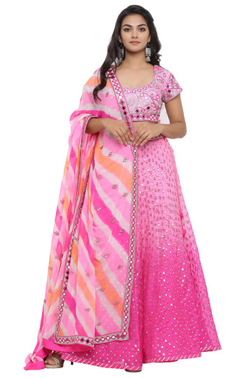 Ranas Pink Shaded Gota Patti Lehenga