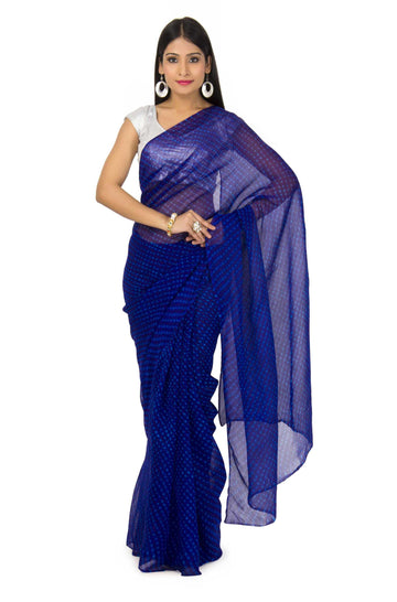 Georgette Mothda Leheriya Saree