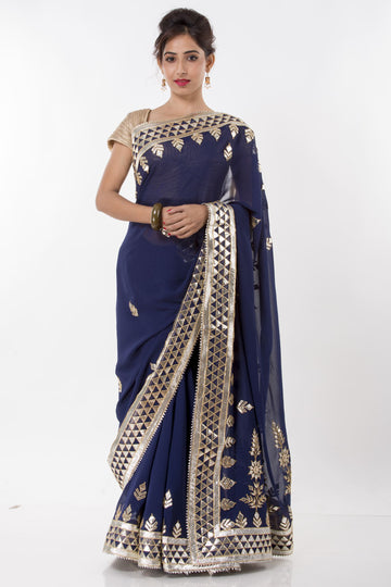 Ranas Blue Color Gota Patti Saree