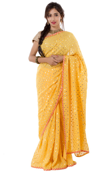 Ranas Yellow Faux Georgette Saree