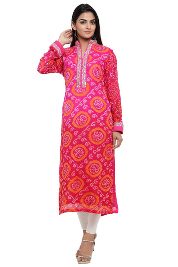 Ranas Pink & Magenta Bhandej Kurti