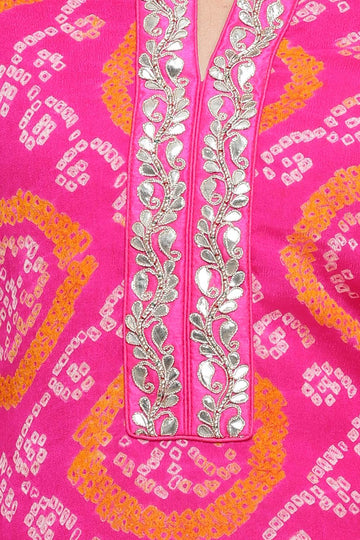 Ranas Pink & Magenta Bhandej Kurti