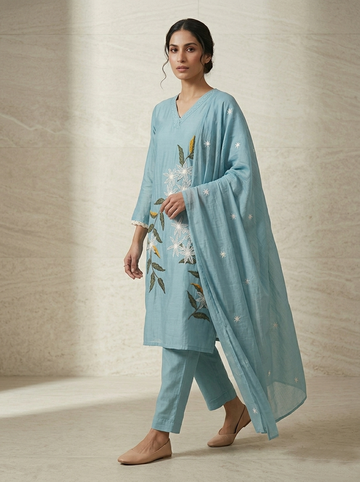 Ranas Sea Green Color Cotton Suit