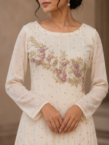 Ranas Peach Color Indo Western Dress