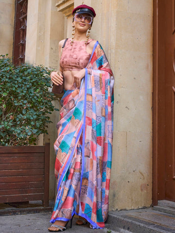 Ranas Classic Charm Printed Satin Saree
