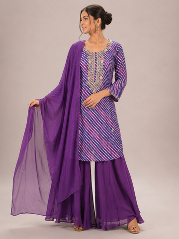 Ranas Purple Leheriya Party Wear Designer Suit
