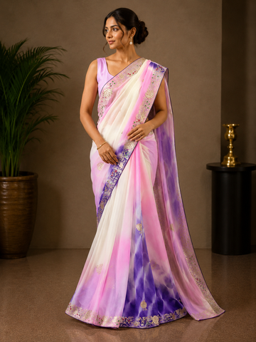 Ranas Aari & Pittan Work Tie Dye Saree