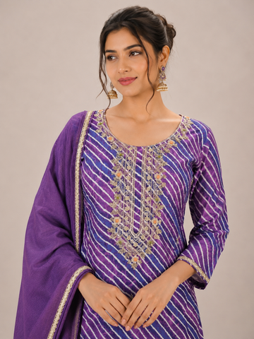 Ranas Purple Leheriya Party Wear Designer Suit