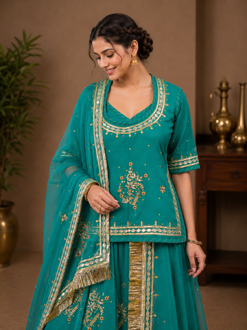 Ranas Rama Green Color Rajputi Poshak