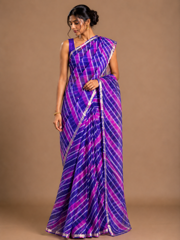 Ranas Rani & Purple Color Kota Silk Leheriya Sare