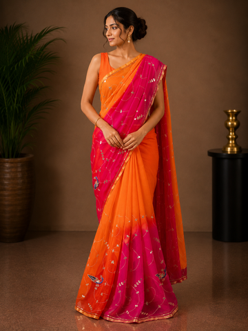 Ranas Aari & Sequine Work Saree