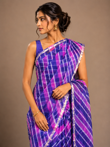 Ranas Rani & Purple Color Kota Silk Leheriya Sare