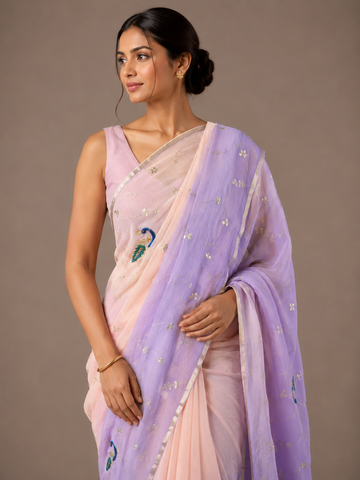 Ranas Pure Chiffon Gota Patti Work Saree