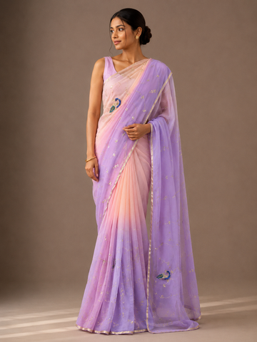 Ranas Pure Chiffon Gota Patti Work Saree