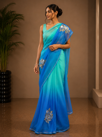 Ranas Sequins & Cutdana Work Designer Saree