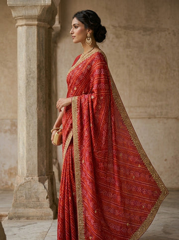 Ranas Bandhej Saree