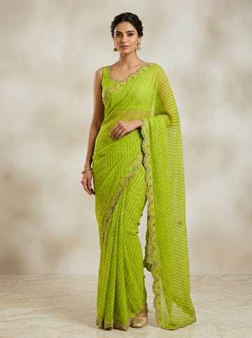Ranas Gota & Dori Work Leheriya Saree