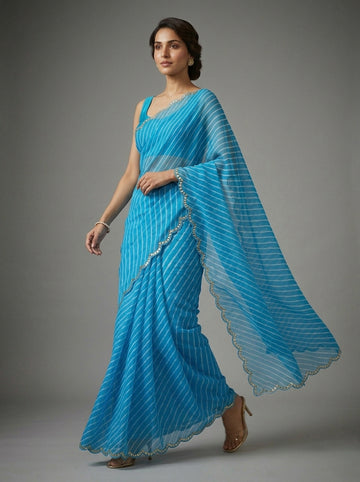 Ranas Organza Fabric Leheriya Saree