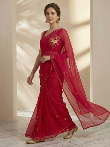 Ranas Rani Color Sequine & Aari Work Saree