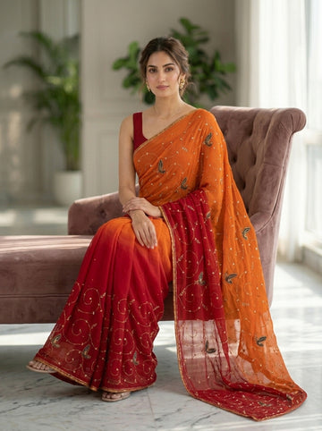 Ranas Aari & Sequine Work Saree