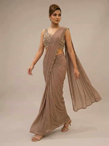 Ranas Sequine & Cutdana Drape Saree