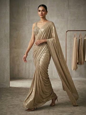 Ranas Shimmer Net Fabric Drape Saree