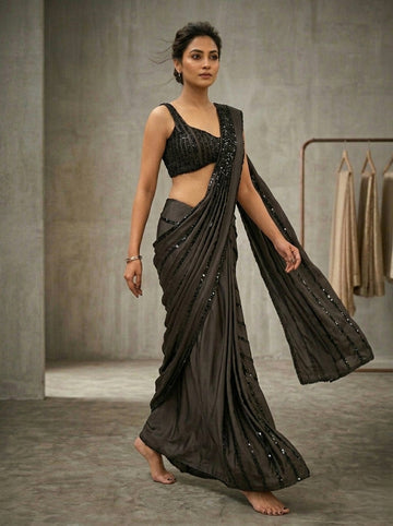 Ranas Sequine Work Drape Saree