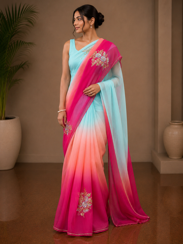 Ranas Sequins & Cutdana Work Designer Saree
