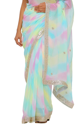 Ranas Multi Color Leheriya Saree