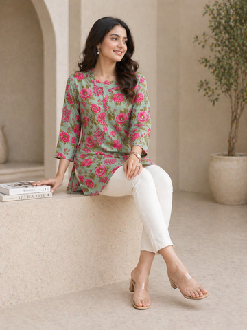 Ranas Cotton Printed Short Kurti