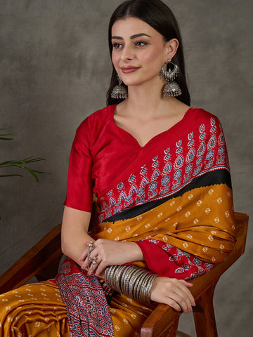 Ranas Yellow Color Printed Saree