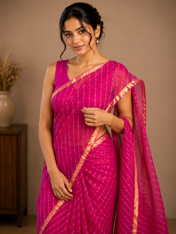 Ranas Rani Color Kota Silk Leheriya Mothda Saree