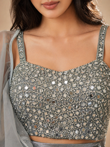 Ranas Grey Color Designer Lehenga