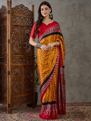 Ranas Yellow Color Printed Saree