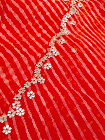 Ranas Red Leheriya Saree
