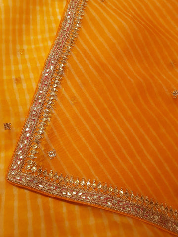 Ranas Yellow Color Leheriya Saree