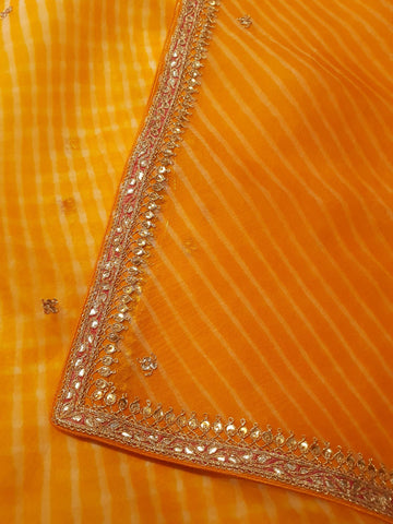 Ranas Yellow Color Leheriya Saree