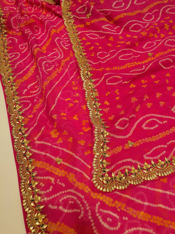 Ranas Pink Color Bandhej Saree