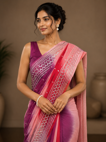 Ranas Sikiya Gota Work Shaded Saree