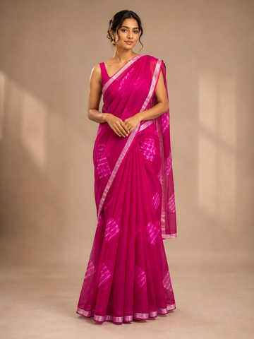 Ranas Rani Color Kota Silk Bandhej Saree