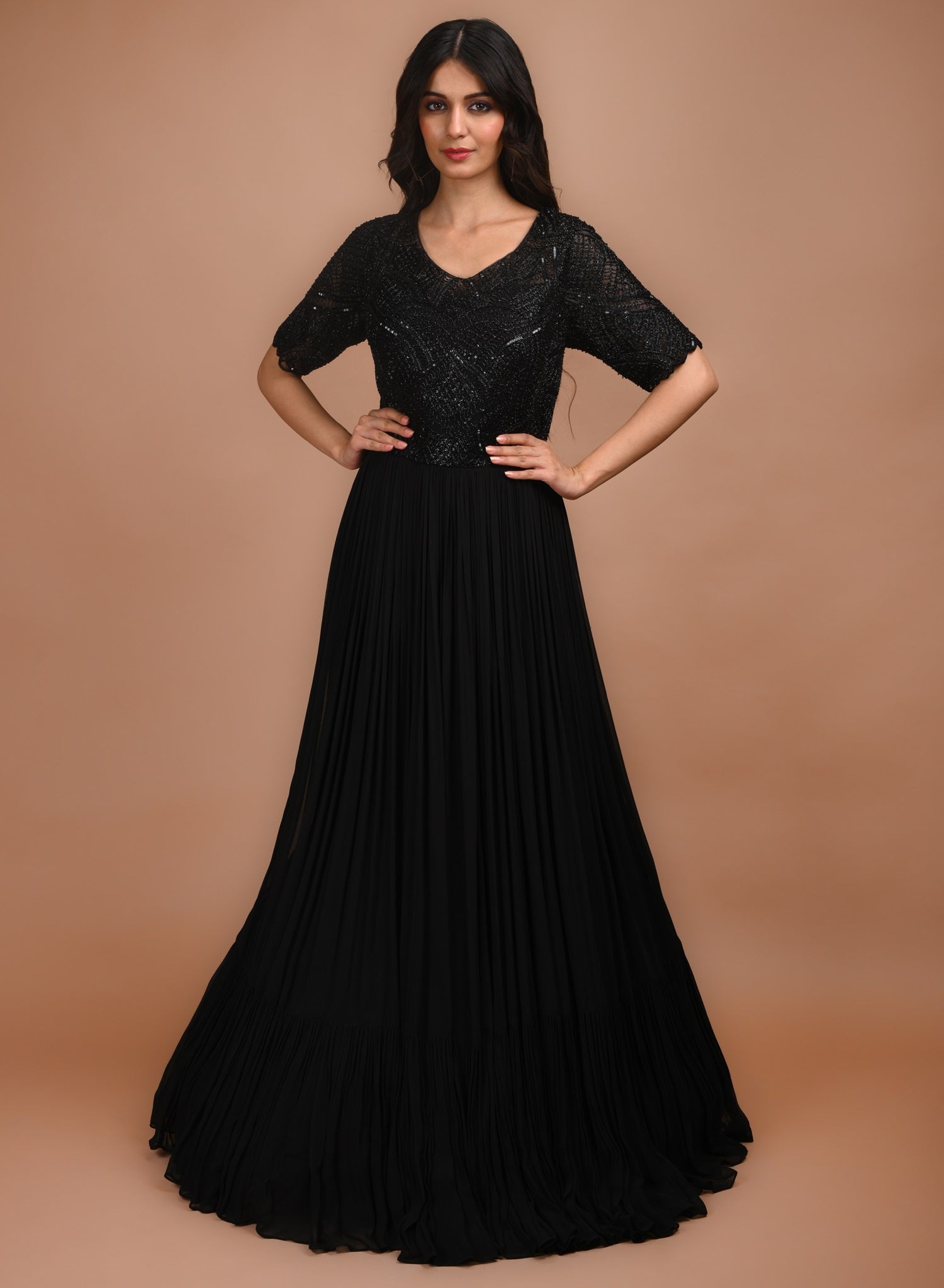 Ranas Black Designer Gown