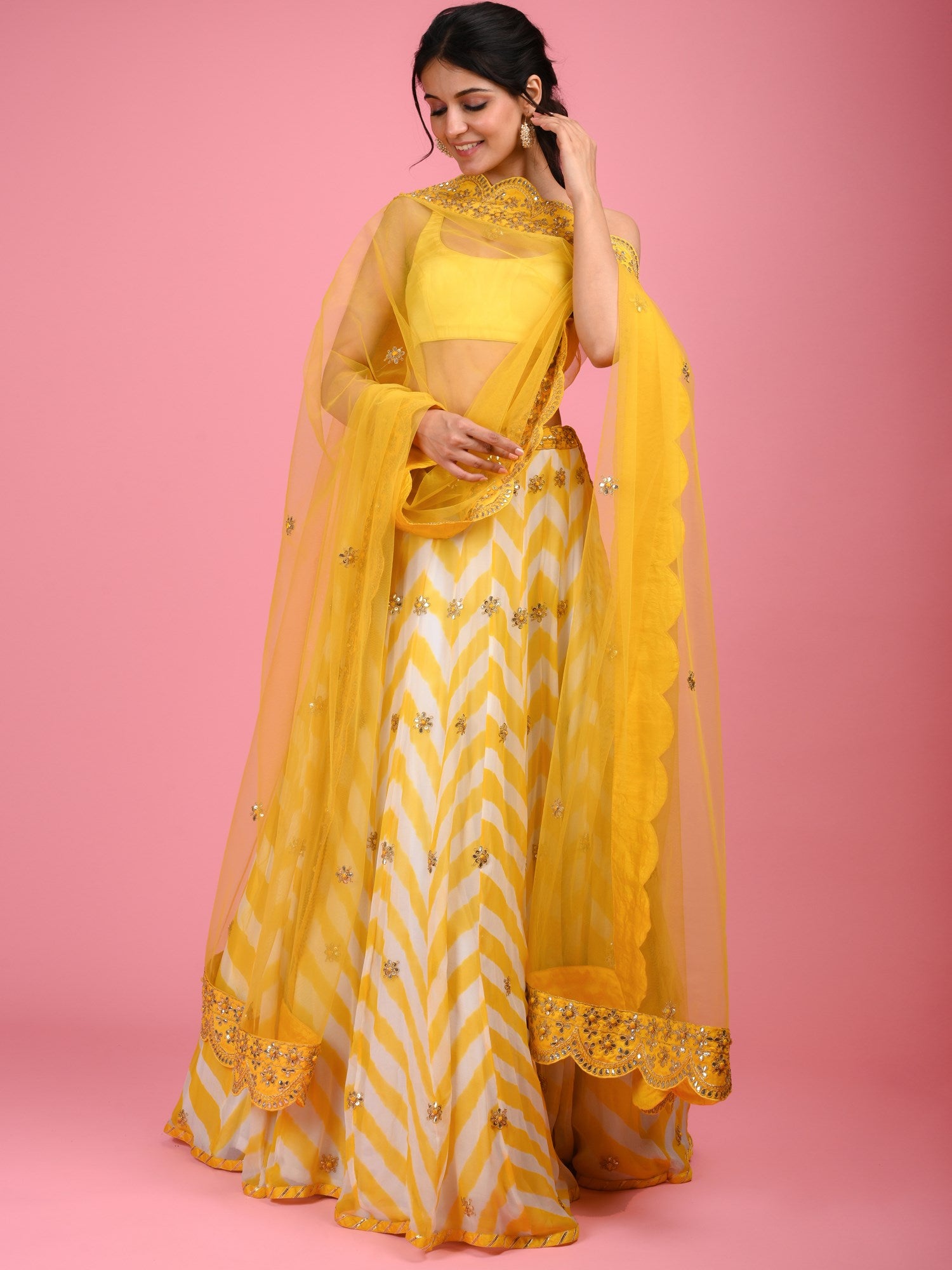Yellow Double Georgette Embroidered Gown | Shop CHLOE Online – Tamaraa By  Tahani