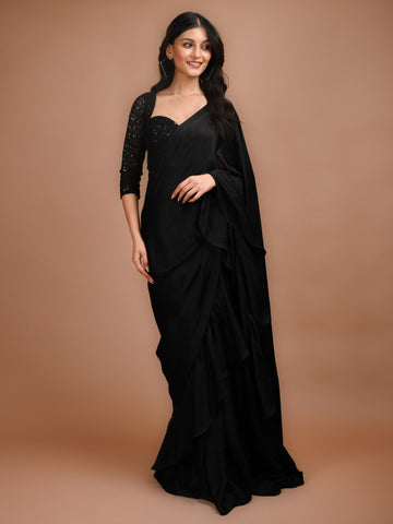 Ranas Black Designer Saree