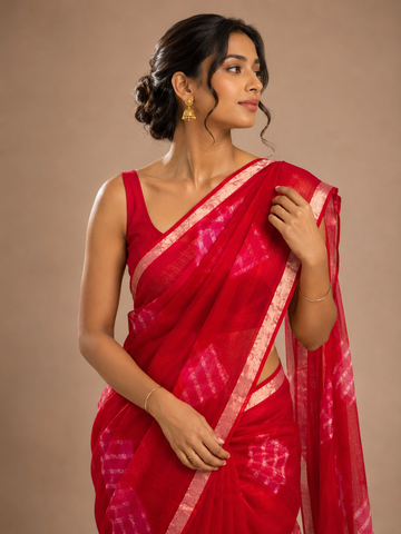 Ranas Rani Color Kota Silk Bandhej Saree
