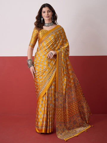 Ranas Yellow Color Printed Saree