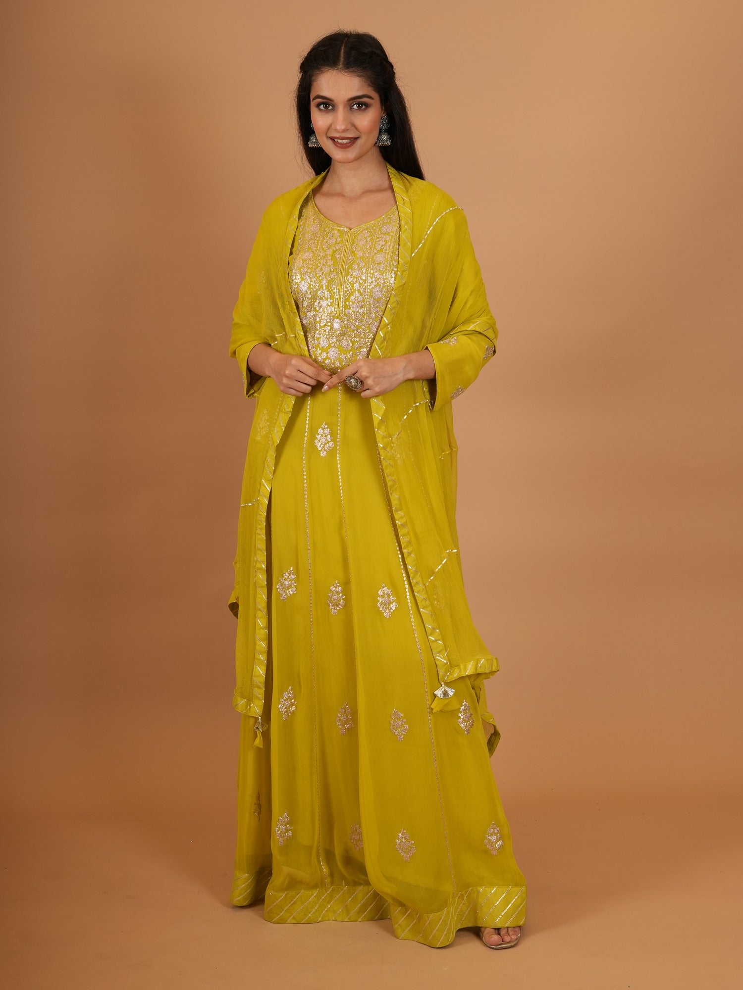 Peach Shibori Pittan Work Tunic - www.LabelKanupriya.com | Silk kurti  designs, Trendy blouse designs, Kurti designs