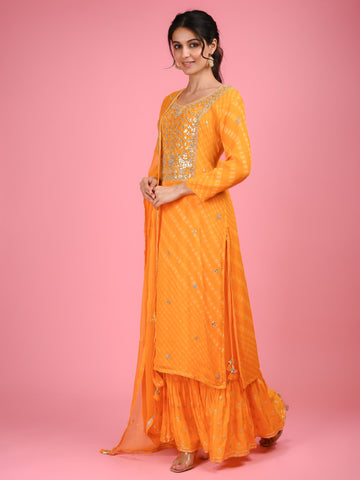 Ranas Yellow Motda Sharara Set