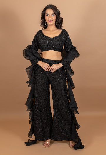 Ranas Black Color Indo western