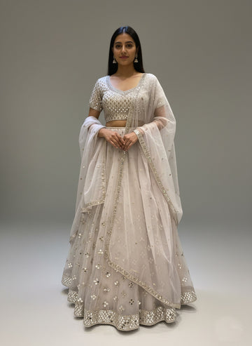 Ranas Aari &Mirror Work Lehenga