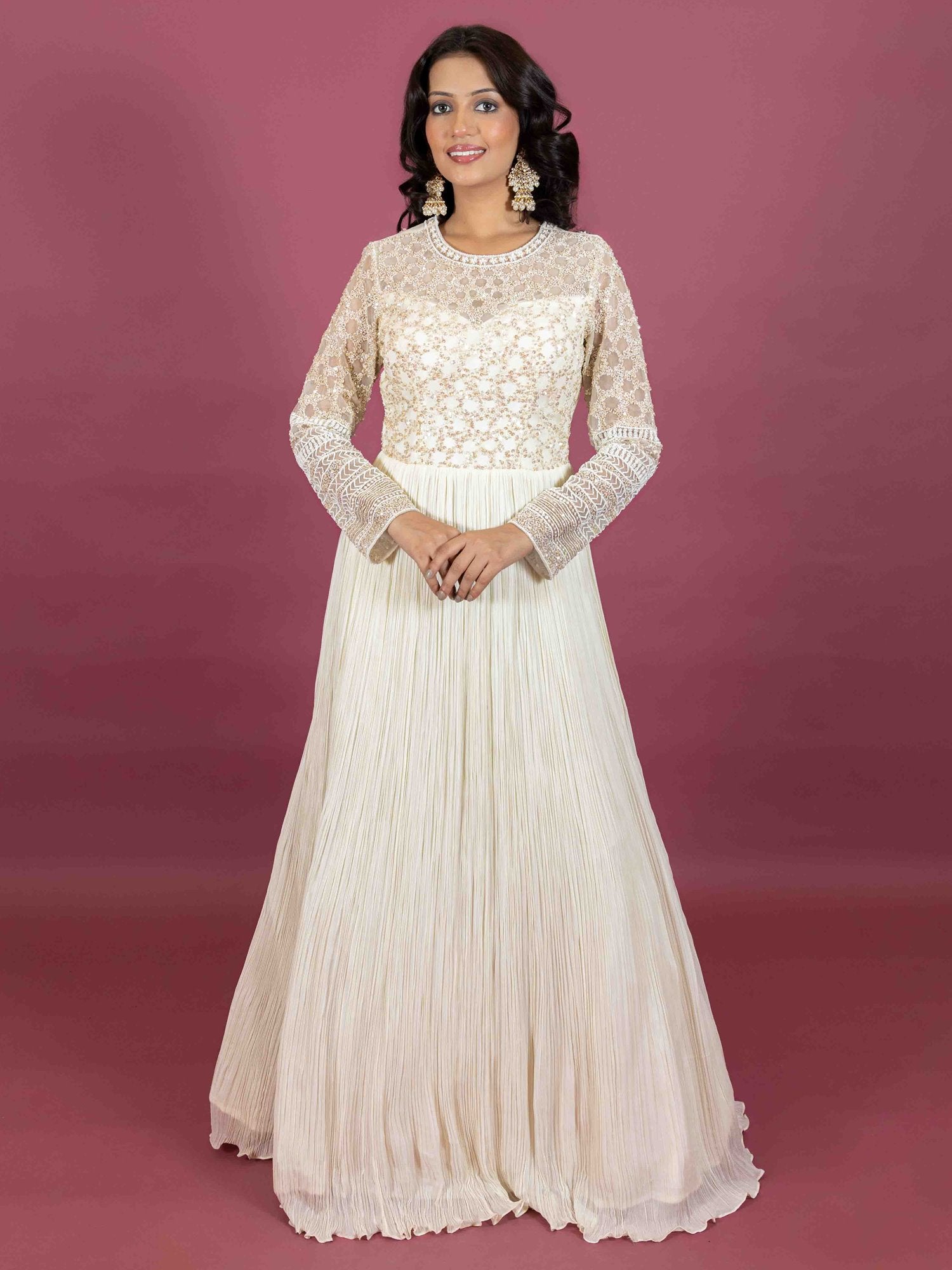 Ranas Sequine & Cutdana Work Gown L